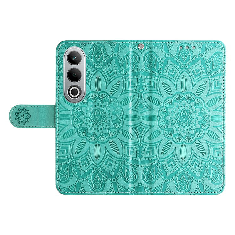 For OnePlus Nord CE4 5G / Oppo K12 Wallet Case Sunflower Leather Phone Cover with Stand - Green