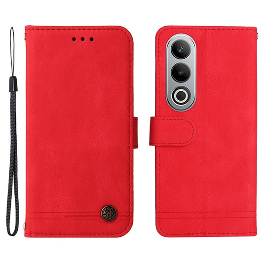 Stand Case for OnePlus Nord CE4 5G / Oppo K12 Folio Flip Leather+TPU Phone Cover - Red