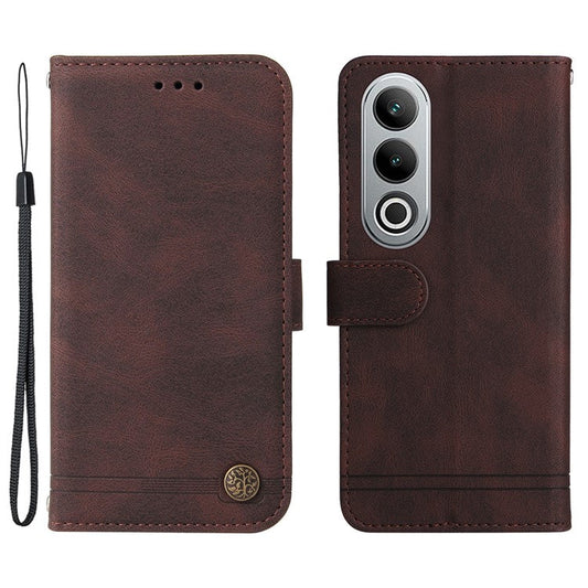 Stand Case for OnePlus Nord CE4 5G / Oppo K12 Folio Flip Leather+TPU Phone Cover - Brown