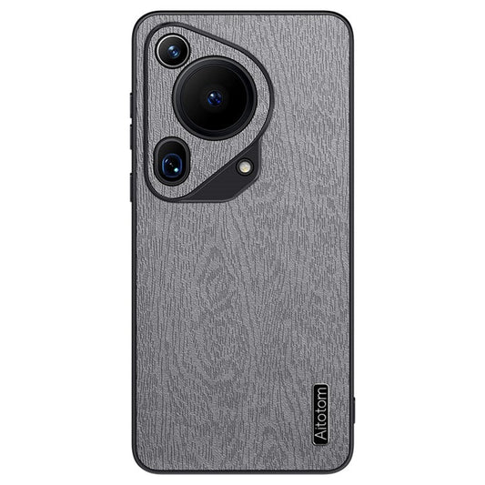 For Huawei Pura 70 Ultra Cases Wood Texture PU+PC+TPU Phone Cover - Grey