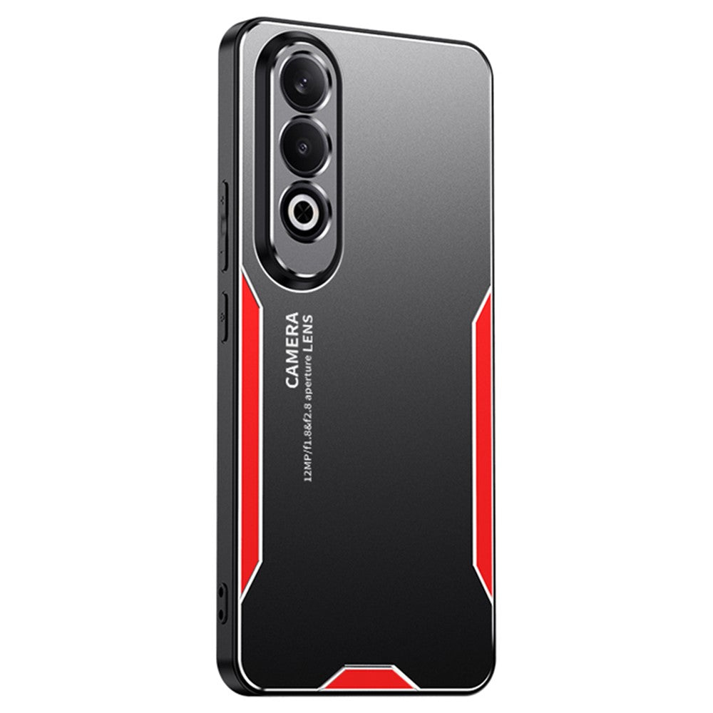 For Oppo K12 Case Anti-Drop Aluminum Alloy+PC+TPU Mobile Phone Cover - Red