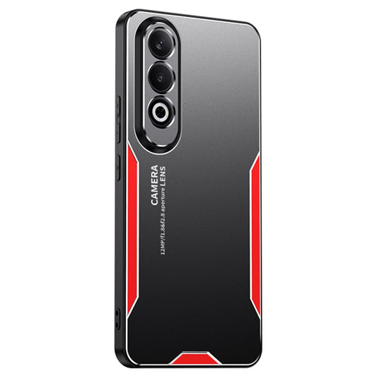 For Oppo K12 Case Anti-Drop Aluminum Alloy+PC+TPU Mobile Phone Cover - Red