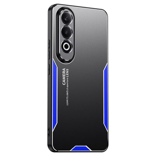 For Oppo K12 Case Anti-Drop Aluminum Alloy+PC+TPU Mobile Phone Cover - Blue