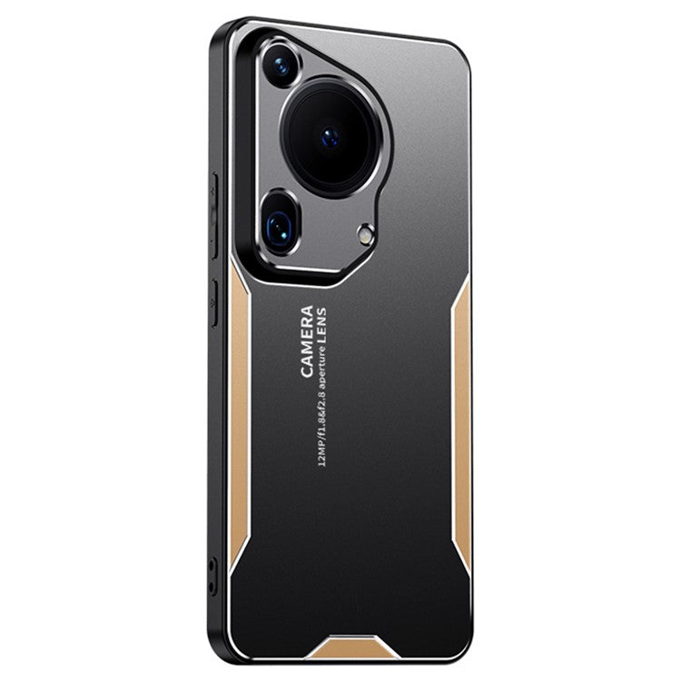 For Huawei Pura 70 Ultra Metal Phone Case Aluminum Alloy+PC+TPU Hybrid Back Cover - Gold