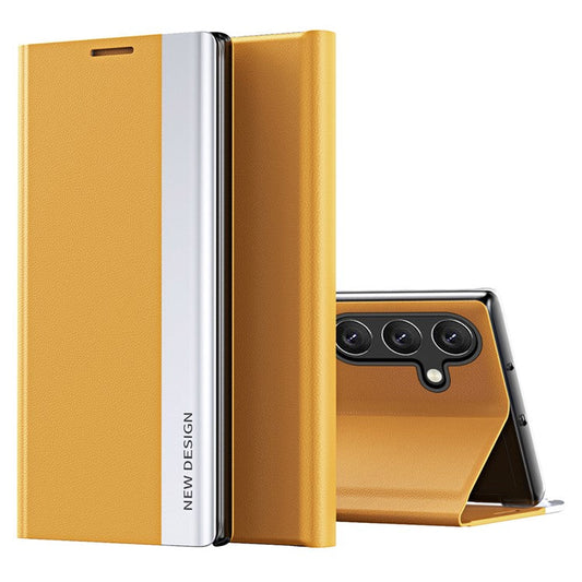 For Samsung Galaxy M55 5G / C55 5G / F55 5G Case Stand Shockproof Leather Phone Cover - Yellow