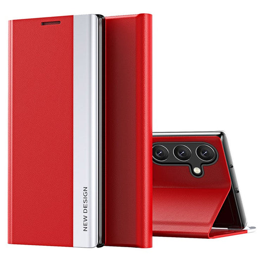 For Samsung Galaxy M55 5G / C55 5G / F55 5G Case Stand Shockproof Leather Phone Cover - Red