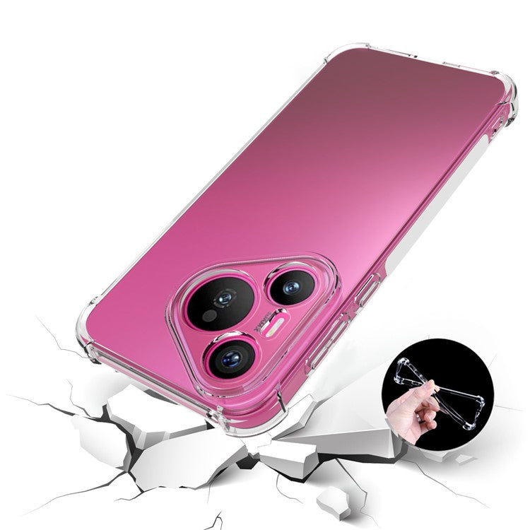 For Huawei Pura 70 Clear Case Shockproof Reinforce Corners TPU Phone Cover