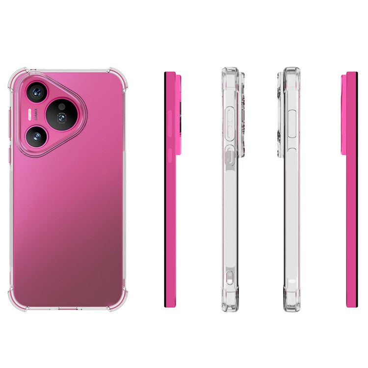 For Huawei Pura 70 Clear Case Shockproof Reinforce Corners TPU Phone Cover