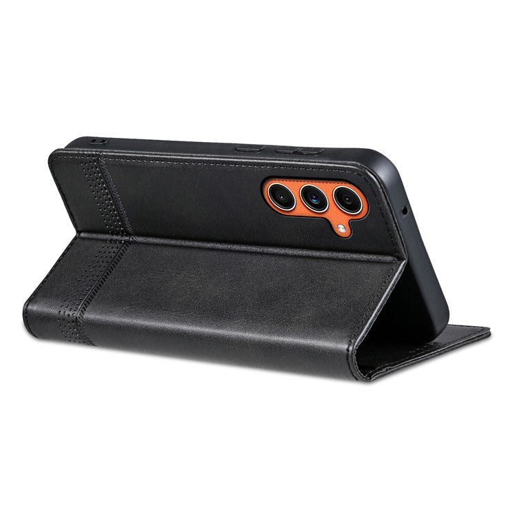 AZNS For Samsung Galaxy M55 5G / C55 5G / F55 5G Case Wallet PU Leather Magnetic Absorption Phone Cover - Black