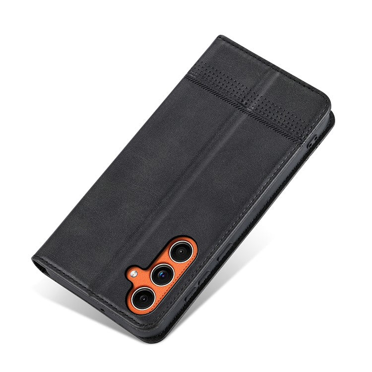 AZNS For Samsung Galaxy M55 5G / C55 5G / F55 5G Case Wallet PU Leather Magnetic Absorption Phone Cover - Black