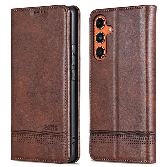 AZNS For Samsung Galaxy M55 5G / C55 5G / F55 5G Case Wallet PU Leather Magnetic Absorption Phone Cover - Coffee