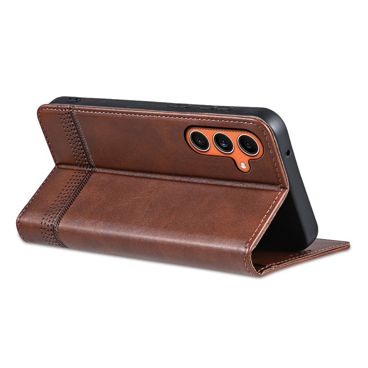 AZNS For Samsung Galaxy M55 5G / C55 5G / F55 5G Case Wallet PU Leather Magnetic Absorption Phone Cover - Coffee