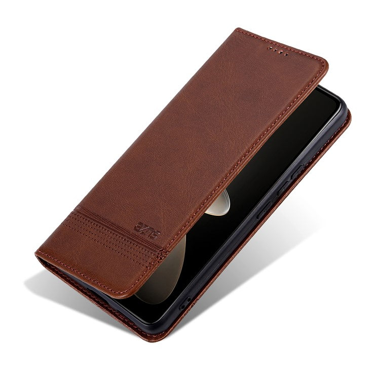 AZNS For Samsung Galaxy M55 5G / C55 5G / F55 5G Case Wallet PU Leather Magnetic Absorption Phone Cover - Coffee