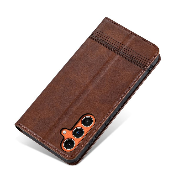 AZNS For Samsung Galaxy M55 5G / C55 5G / F55 5G Case Wallet PU Leather Magnetic Absorption Phone Cover - Coffee
