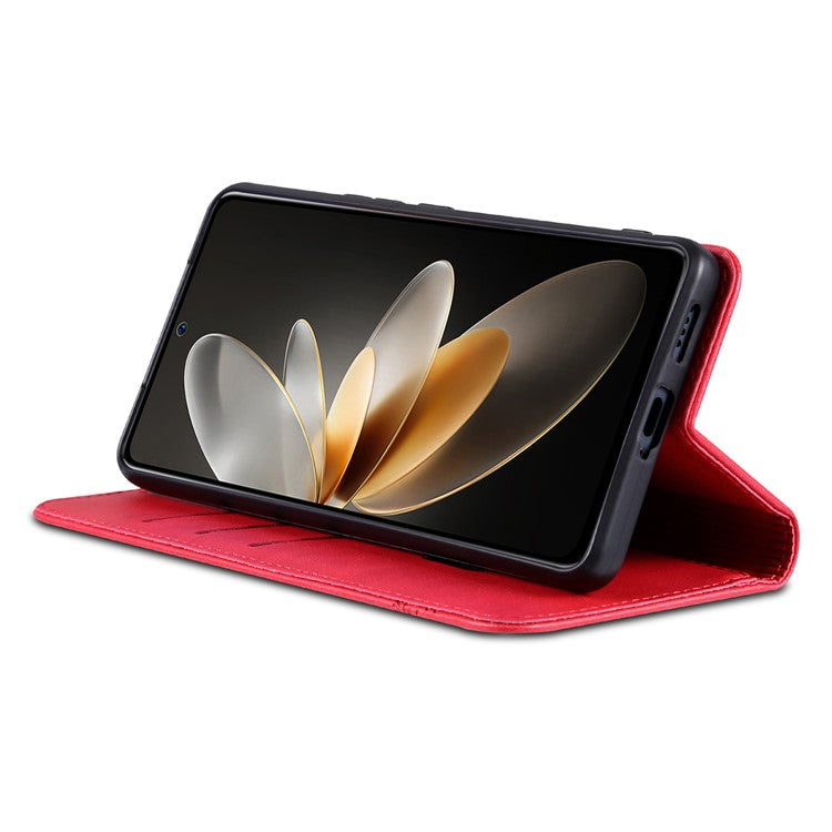 AZNS For Samsung Galaxy M55 5G / C55 5G / F55 5G Case Wallet PU Leather Magnetic Absorption Phone Cover - Red