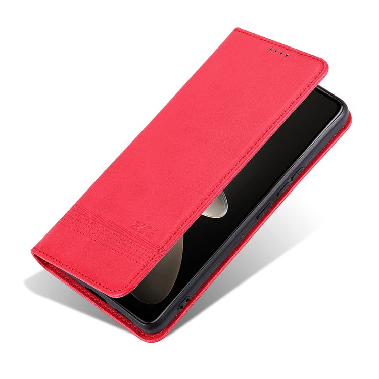 AZNS For Samsung Galaxy M55 5G / C55 5G / F55 5G Case Wallet PU Leather Magnetic Absorption Phone Cover - Red