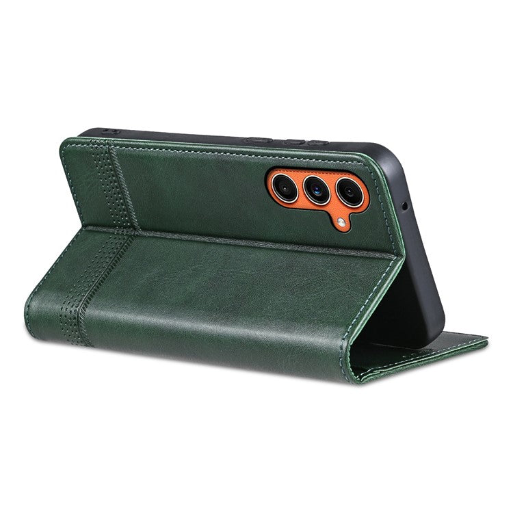 AZNS For Samsung Galaxy M55 5G / C55 5G / F55 5G Case Wallet PU Leather Magnetic Absorption Phone Cover - Green