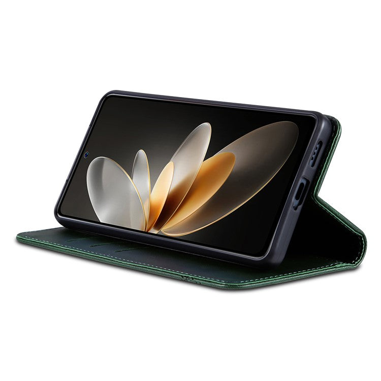 AZNS For Samsung Galaxy M55 5G / C55 5G / F55 5G Case Wallet PU Leather Magnetic Absorption Phone Cover - Green