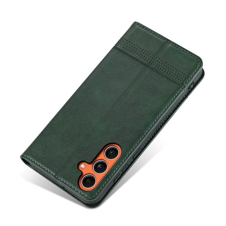 AZNS For Samsung Galaxy M55 5G / C55 5G / F55 5G Case Wallet PU Leather Magnetic Absorption Phone Cover - Green