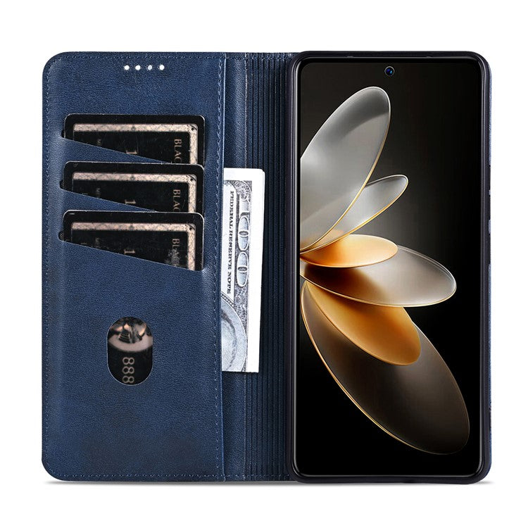 AZNS For Samsung Galaxy M55 5G / C55 5G / F55 5G Case Wallet PU Leather Magnetic Absorption Phone Cover - Blue