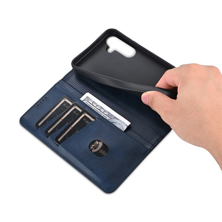 AZNS For Samsung Galaxy M55 5G / C55 5G / F55 5G Case Wallet PU Leather Magnetic Absorption Phone Cover - Blue