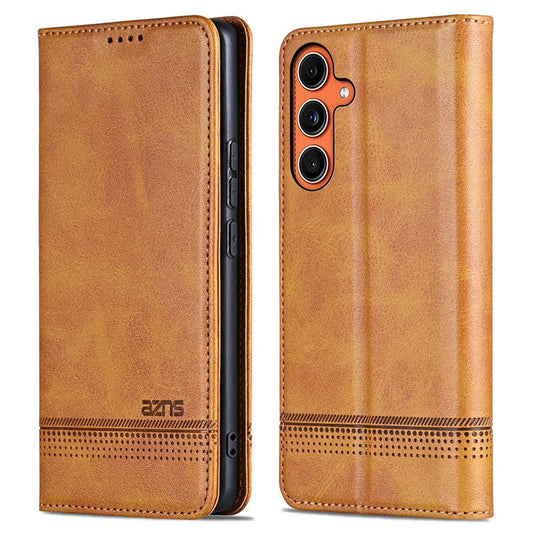 AZNS For Samsung Galaxy M55 5G / C55 5G / F55 5G Case Wallet PU Leather Magnetic Absorption Phone Cover - Brown