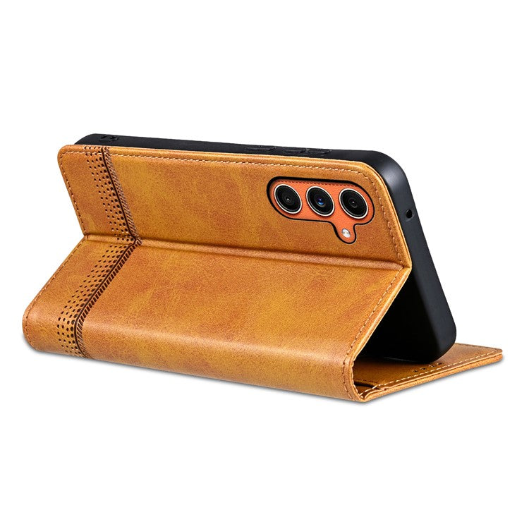 AZNS For Samsung Galaxy M55 5G / C55 5G / F55 5G Case Wallet PU Leather Magnetic Absorption Phone Cover - Brown