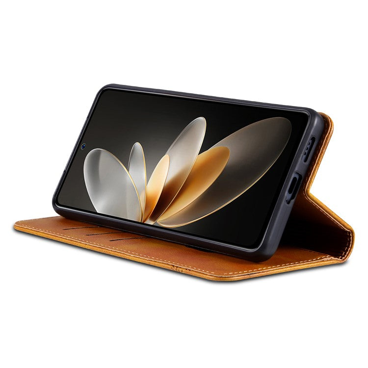 AZNS For Samsung Galaxy M55 5G / C55 5G / F55 5G Case Wallet PU Leather Magnetic Absorption Phone Cover - Brown