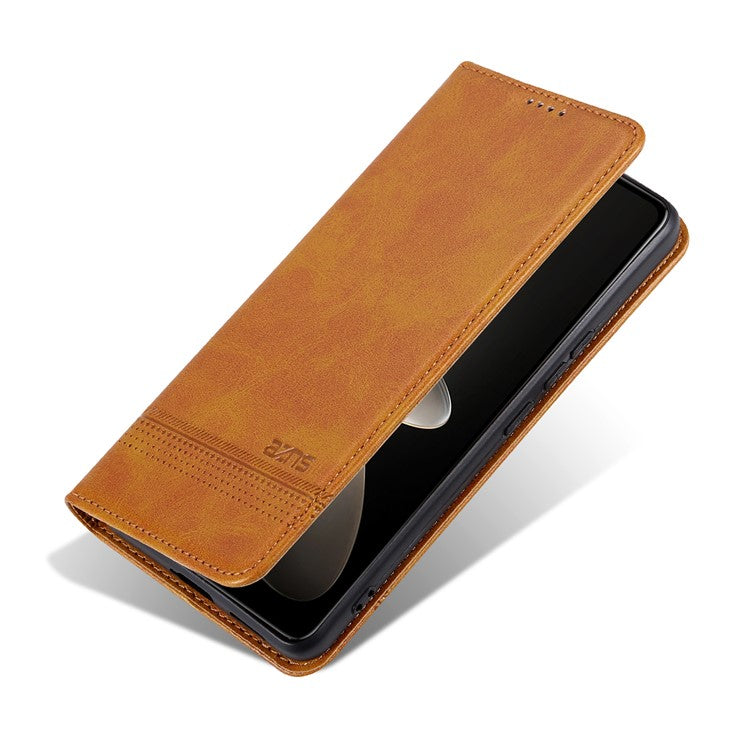 AZNS For Samsung Galaxy M55 5G / C55 5G / F55 5G Case Wallet PU Leather Magnetic Absorption Phone Cover - Brown