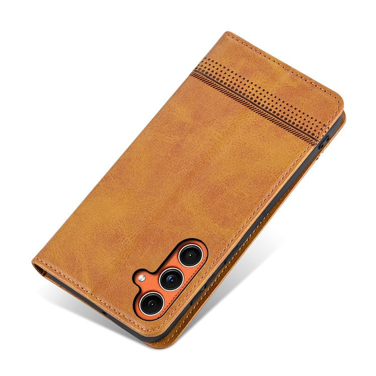 AZNS For Samsung Galaxy M55 5G / C55 5G / F55 5G Case Wallet PU Leather Magnetic Absorption Phone Cover - Brown