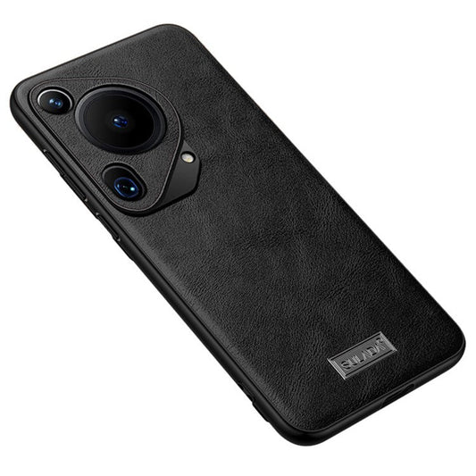 SULADA For Huawei Pura 70 Ultra Phone Case PU Leather+TPU+PC Back Cover - Black