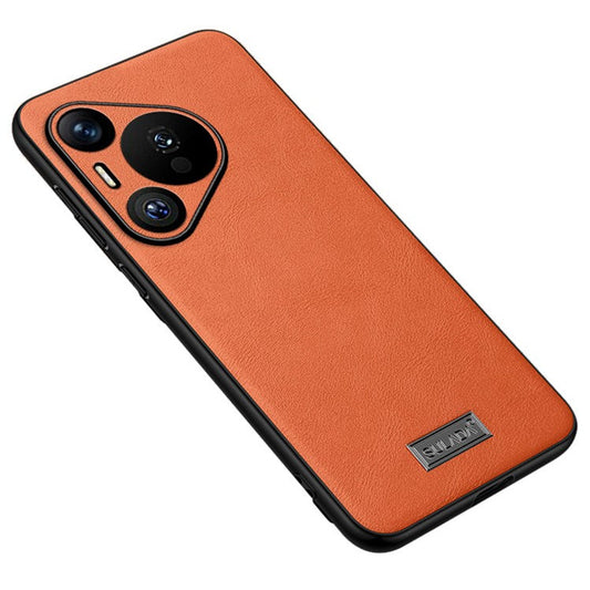 SULADA For Huawei Pura 70 Case PU Leather Coated TPU+PC Anti-scratch Phone Cover - Orange