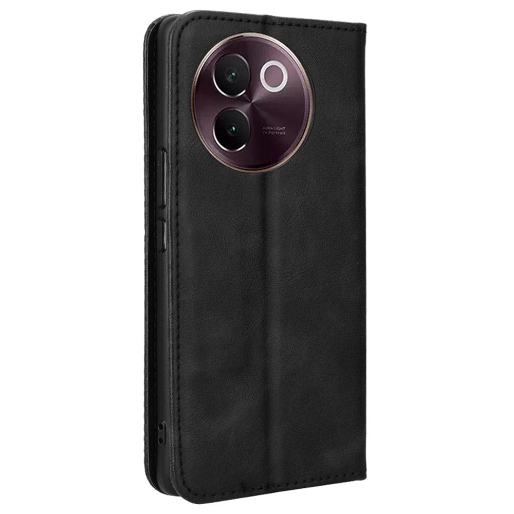 For vivo V30e 5G / V40 Lite 5G Cover Magnetic Closure Wallet Stand Wholesale Phone Case - Black