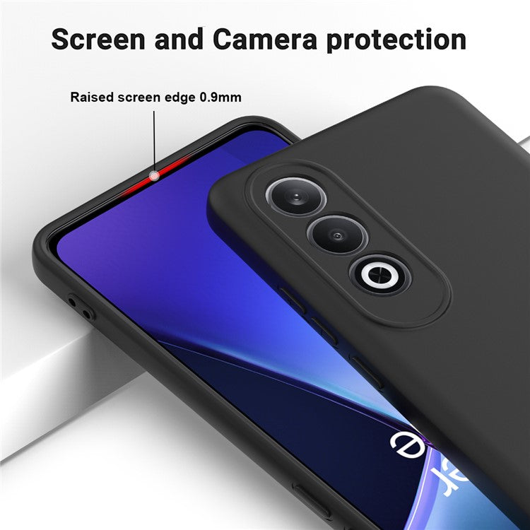 For OnePlus Nord CE4 5G Case Slim-Fit Liquid Silicone Protective Back Cover  with Hand Strap - Black
