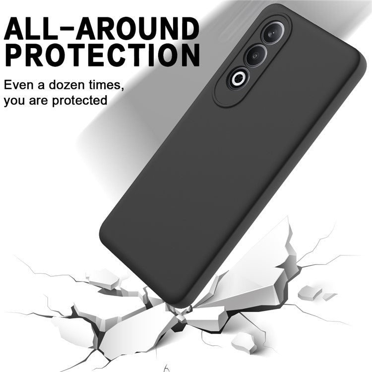 For OnePlus Nord CE4 5G Case Slim-Fit Liquid Silicone Protective Back Cover  with Hand Strap - Black