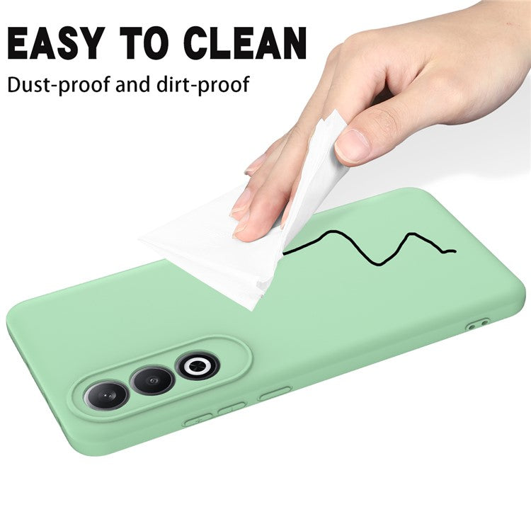 For OnePlus Nord CE4 5G Case Slim-Fit Liquid Silicone Protective Back Cover  with Hand Strap - Green