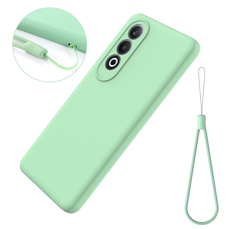 For OnePlus Nord CE4 5G Case Slim-Fit Liquid Silicone Protective Back Cover  with Hand Strap - Green