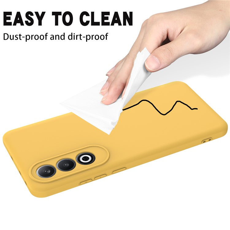 For OnePlus Nord CE4 5G Case Slim-Fit Liquid Silicone Protective Back Cover  with Hand Strap - Yellow