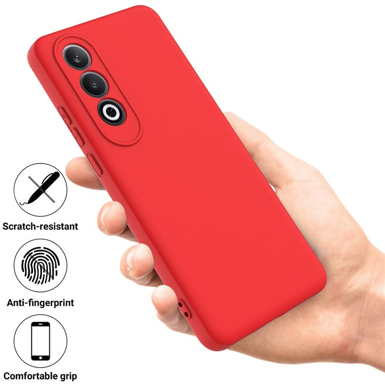 For OnePlus Nord CE4 5G Case Slim-Fit Liquid Silicone Protective Back Cover  with Hand Strap - Red