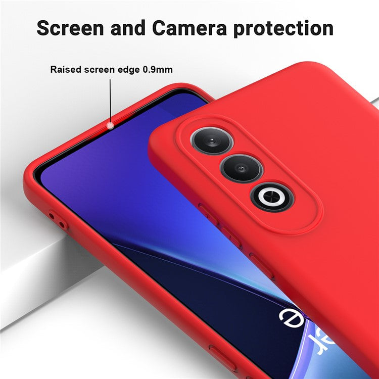 For OnePlus Nord CE4 5G Case Slim-Fit Liquid Silicone Protective Back Cover  with Hand Strap - Red