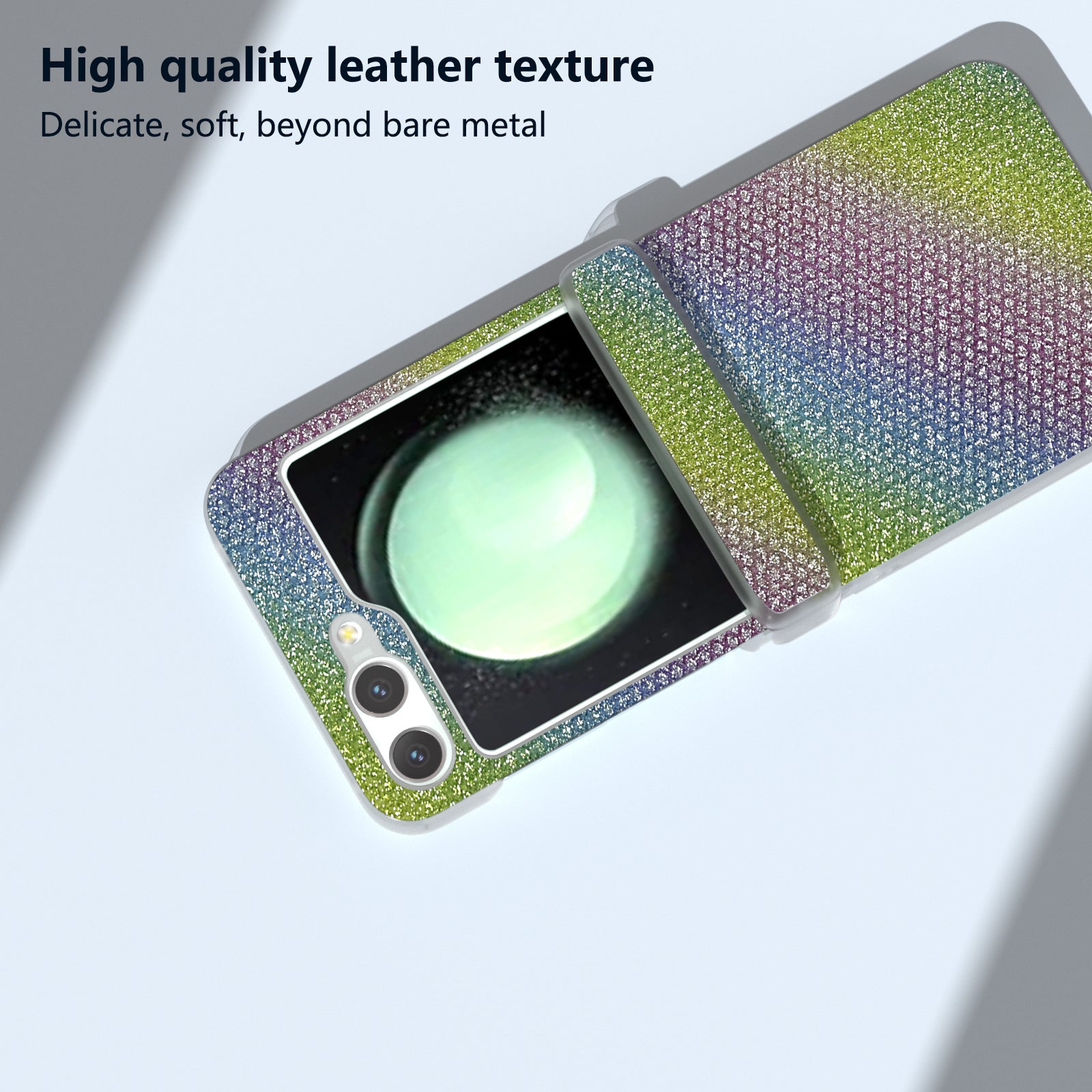 For Samsung Galaxy Z Flip6 5G Case Rhinestone Texture Leather+PC Protective Phone Cover - Multi-color