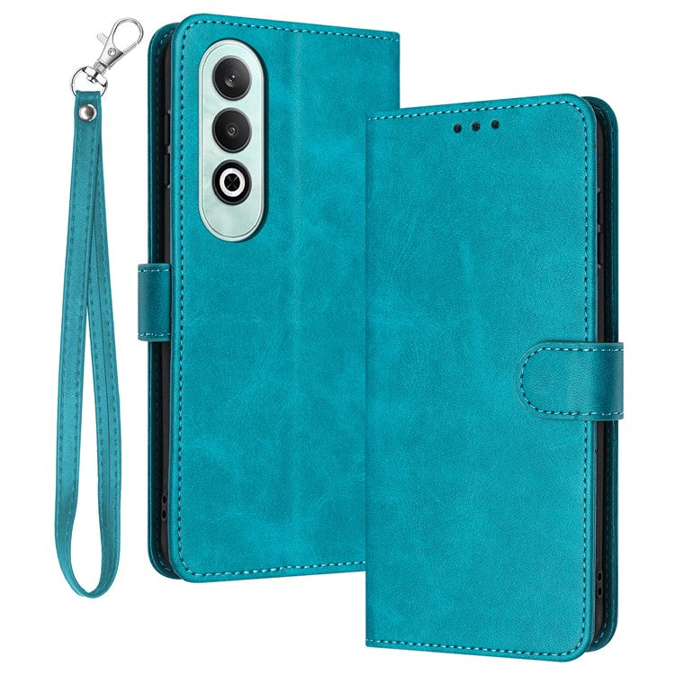 For OnePlus Nord CE4 5G Folio Flip Leather Wallet Cell Phone Case Fall Proof Cover with Strap - Green