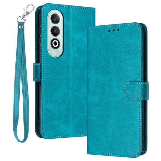 For OnePlus Nord CE4 5G Folio Flip Leather Wallet Cell Phone Case Fall Proof Cover with Strap - Green