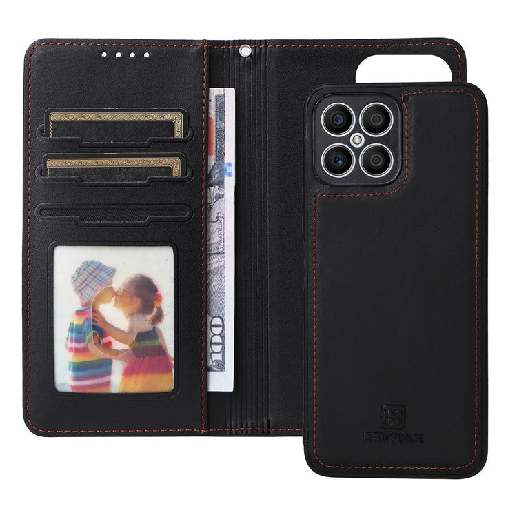 BETOPNICE 005 For Honor X8 4G / X30i / Play6T Pro Leather Case Wallet Detachable Magnetic Phone Cover - Black