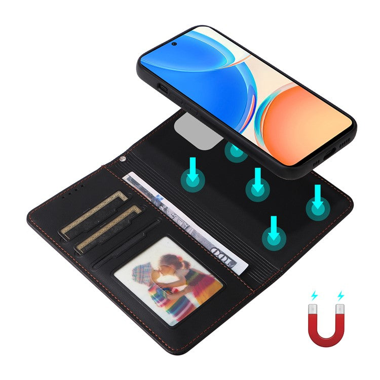 BETOPNICE 005 For Honor X8 4G / X30i / Play6T Pro Leather Case Wallet Detachable Magnetic Phone Cover - Black