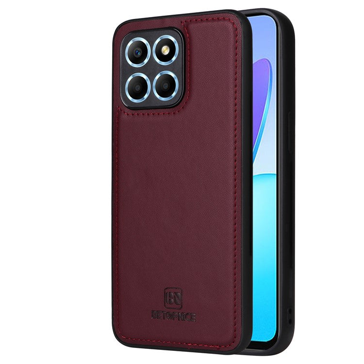 BETOPNICE 005 For Honor X8 5G / X6 4G / Play6C 4G / X6s 4G / 70 Lite / X8a 5G Case Detachable Wallet Leather Phone Cover - Wine Red