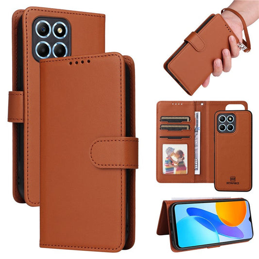 BETOPNICE 005 For Honor X8 5G / X6 4G / Play6C 4G / X6s 4G / 70 Lite / X8a 5G Case Detachable Wallet Leather Phone Cover - Brown