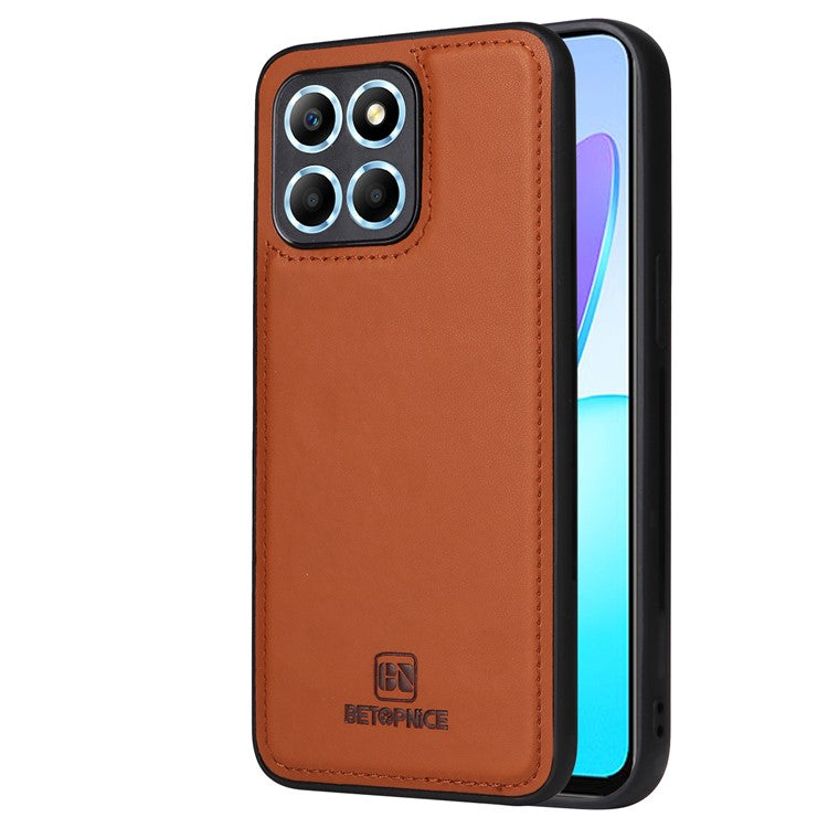 BETOPNICE 005 For Honor X8 5G / X6 4G / Play6C 4G / X6s 4G / 70 Lite / X8a 5G Case Detachable Wallet Leather Phone Cover - Brown