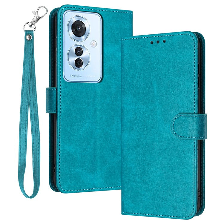Leather Wallet for Oppo Reno11 F 5G / F25 Pro 5G Case Anti-fingerprint Phone Cover - Green
