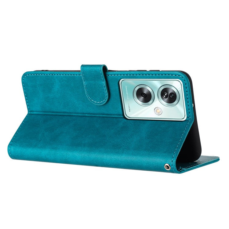 For OnePlus Nord N30 SE 5G / Oppo A79 5G / A2 5G PU Leather Case Folding Stand Wallet Anti-Fall Phone Cover - Green